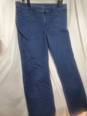 Chicos So Slimming Girlfriend Slim Leg Crop Jeans Navy Blue Size 14 Chico's 2.5